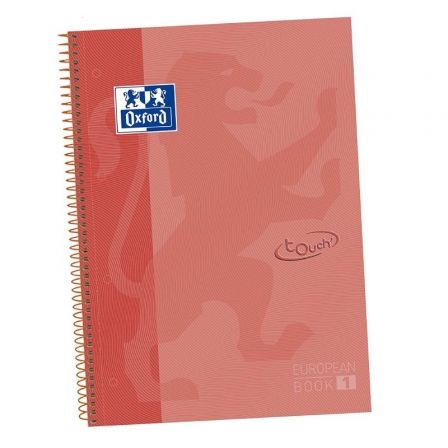 Oxford Cuaderno Touch A4+ Cuadriculado Coral con Espiral, 80 Hojas Oxford Cuaderno Touch A4+ Cuadriculado Coral con Espiral, 80 Hojas